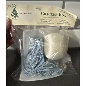 Vtg The Cracker‎ Box Christmas Ornament Kit Blue Footed Boobie White Ball New